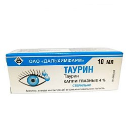 Таурин капли глаз 4 % 10 мл (фл-кап) (пластик)