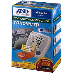 Тонометр AND UA  705 п/автомат (манжета на плечо стандарт 22-32см) (индикатор аритмии) (память 30)