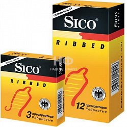 Презерватив Sico №3 ribbed (ребристая структура)
