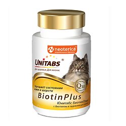 Витамины Unitabs BiotinPlus д/кошек с Q 10 №120